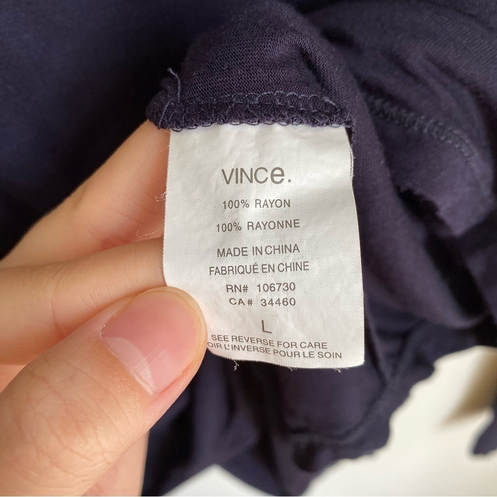 Vince navy blue batwing long sleeve top L - Picture 3 of 6